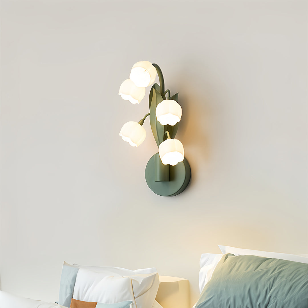 Classic Bellflower Glass Wall Light - French Country Floral Design