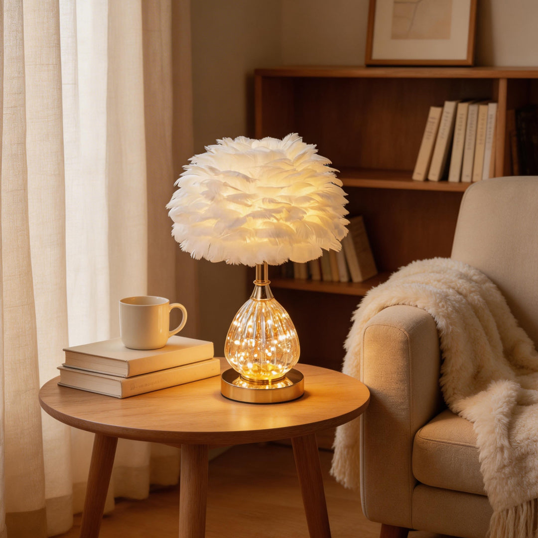 Nordic Feather Table Lamp - Elegant Wedding Decor