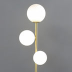 Modern 3-Light Globe Floor Lamp in Gold, Black, and White