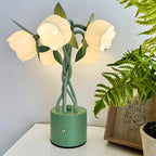 Vintage Green Artistic Table Lamp with Adjustable Stems