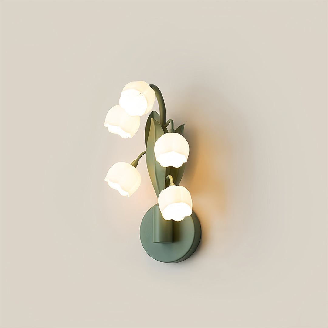 Classic Bellflower Glass Wall Light - French Country Floral Design