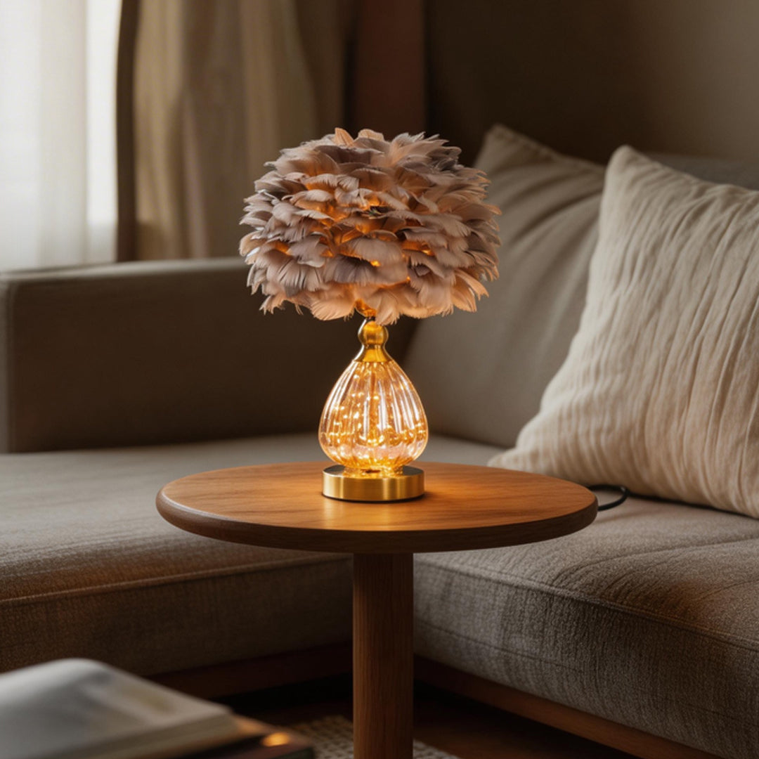 Nordic Feather Table Lamp - Elegant Wedding Decor