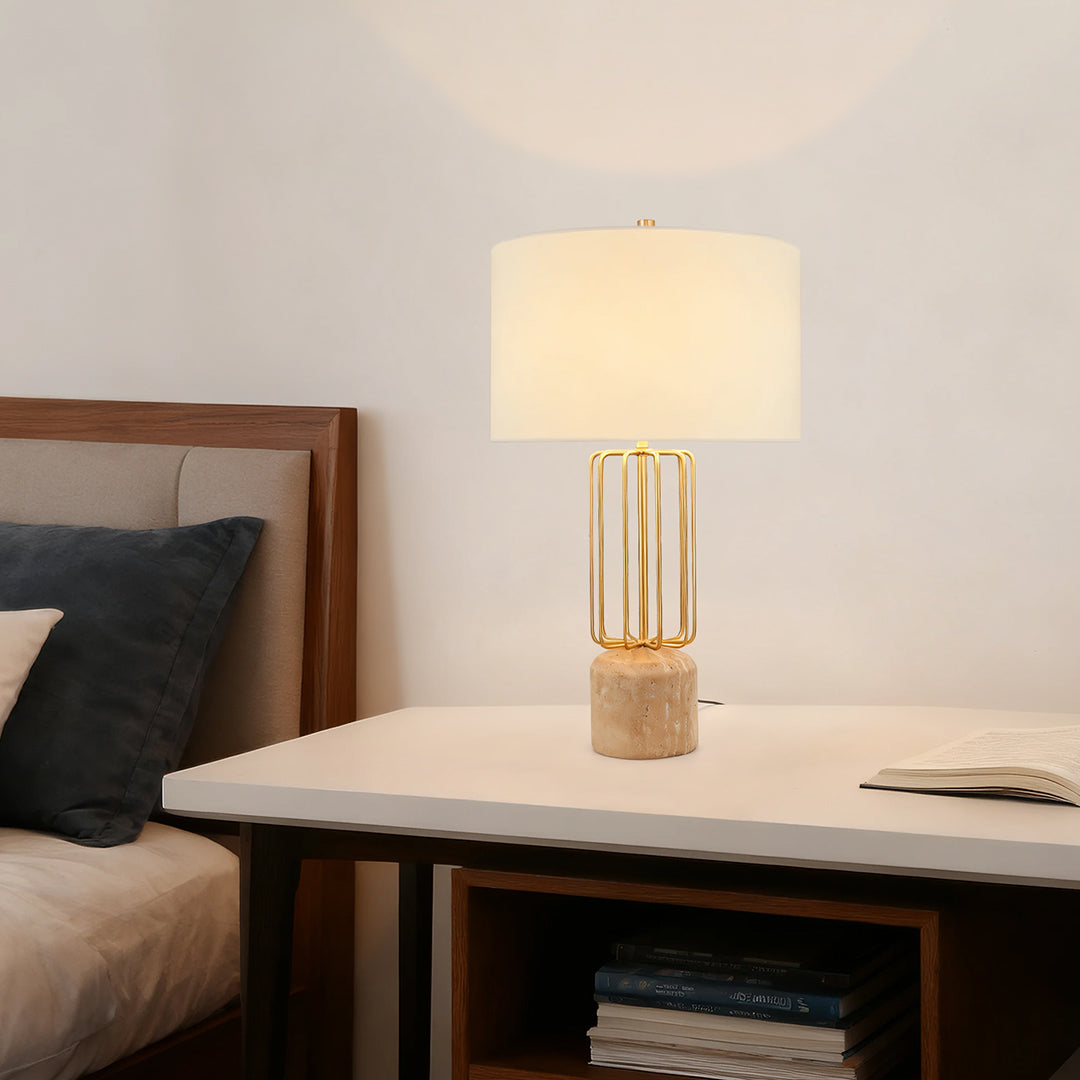Nordic Style Geometric Metal Cage LED Table Lamp - Eye-Care Design