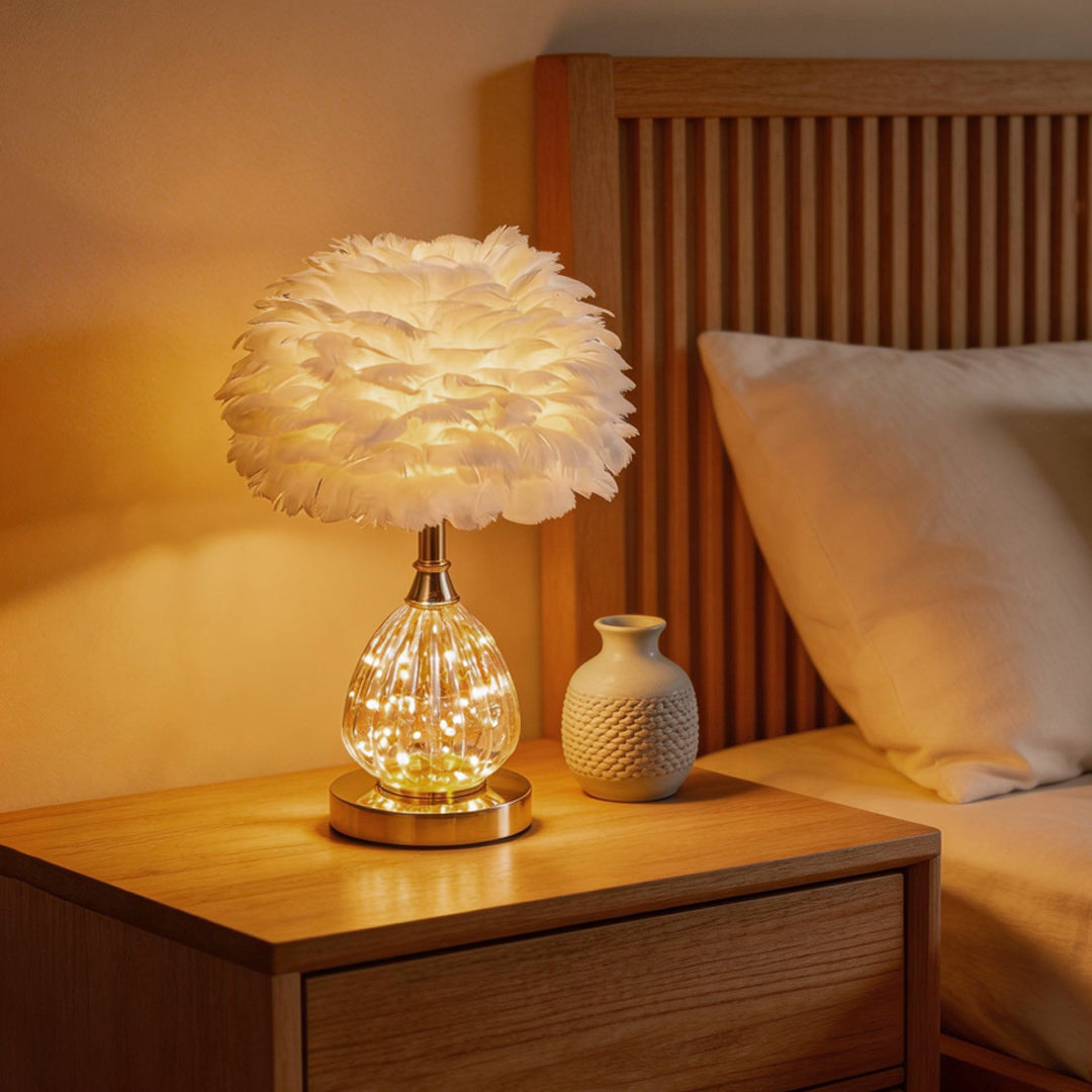 Nordic Feather Table Lamp - Elegant Wedding Decor