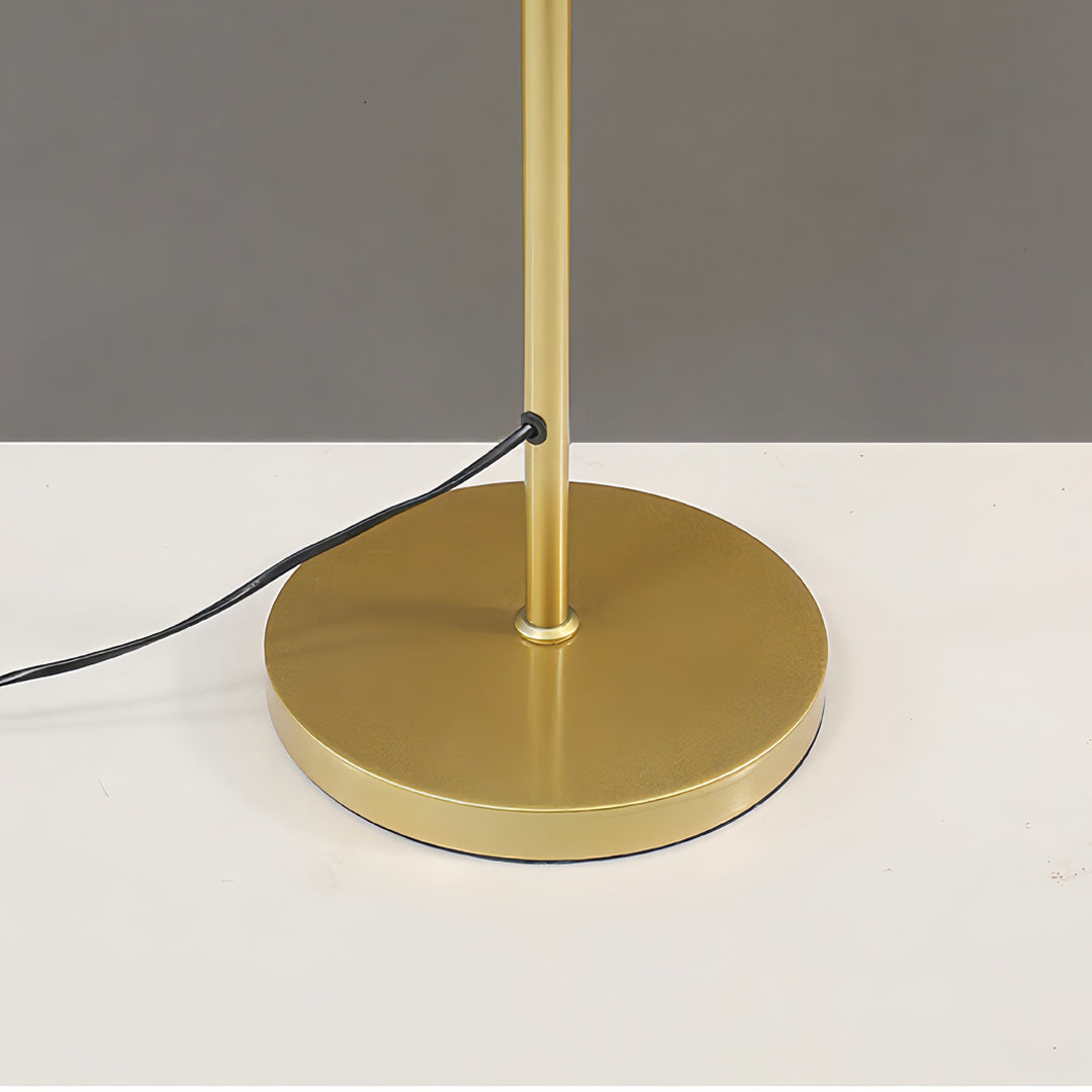Modern 3-Light Globe Floor Lamp in Gold, Black, and White