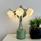 Vintage Green Artistic Table Lamp with Adjustable Stems