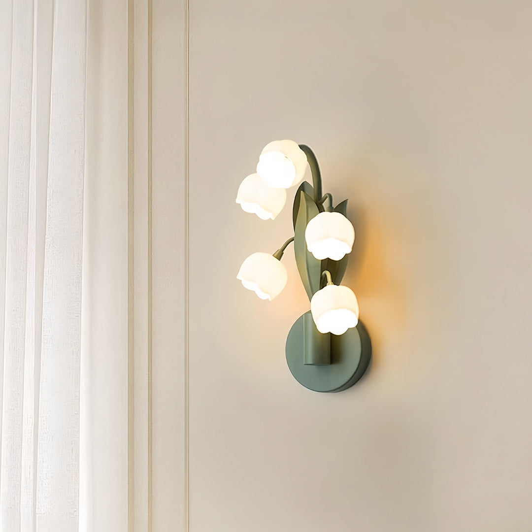 Classic Bellflower Glass Wall Light - French Country Floral Design