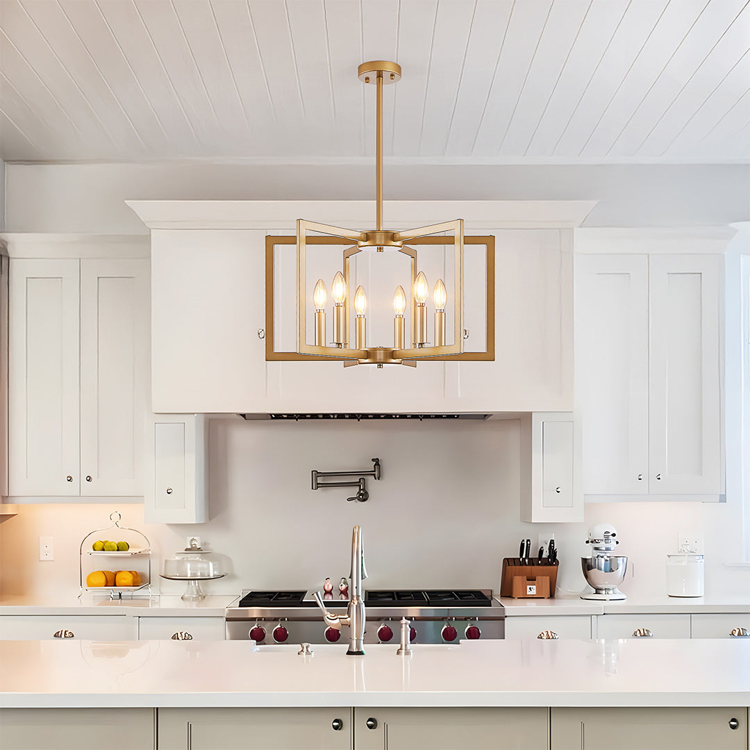 Industrial Multi-Head Candle Chandelier Ceiling Light