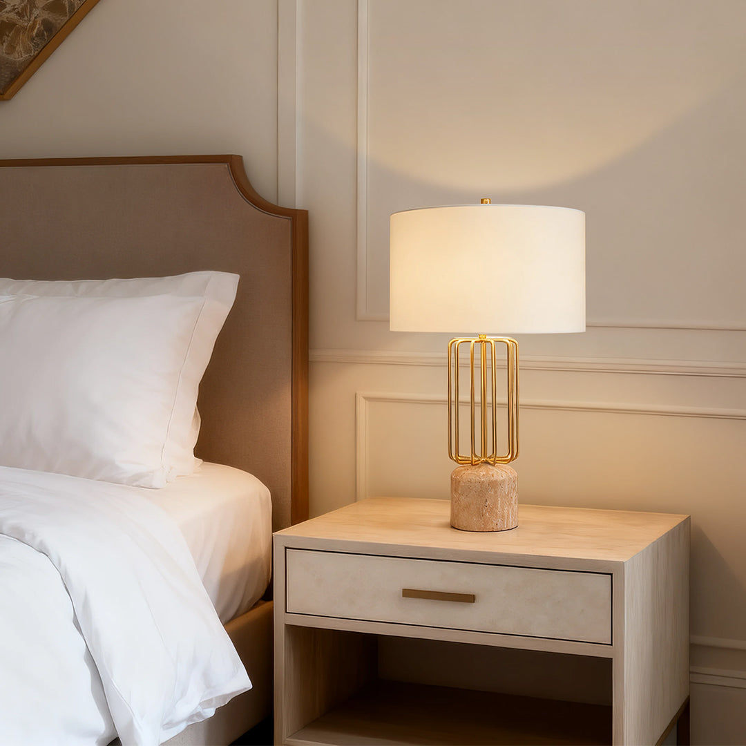 Nordic Style Geometric Metal Cage LED Table Lamp - Eye-Care Design