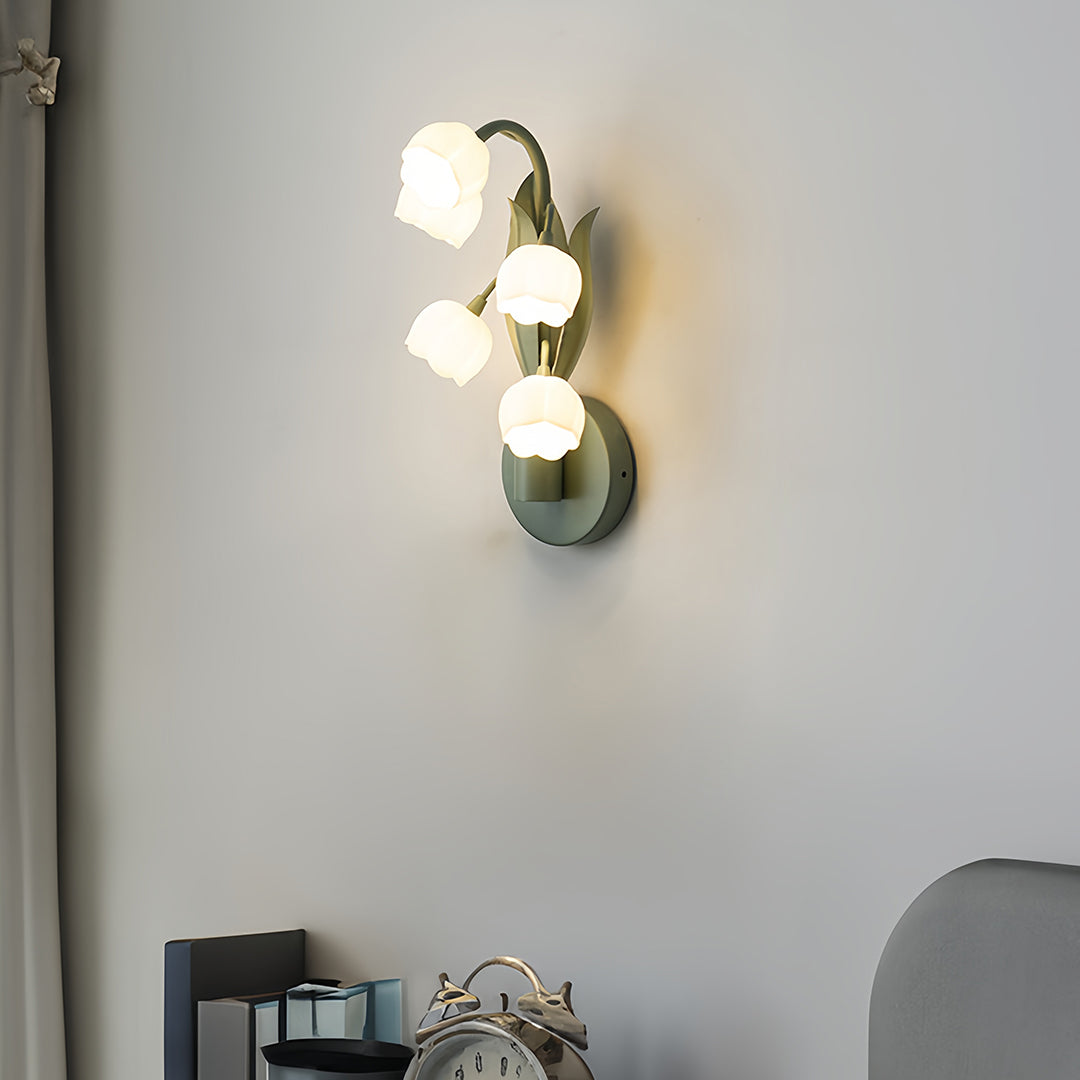 Classic Bellflower Glass Wall Light - French Country Floral Design