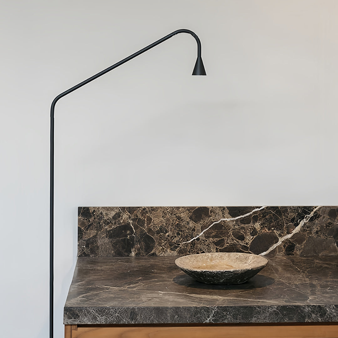 Minimalist Black and Gold LED Floor Lamps for Reading