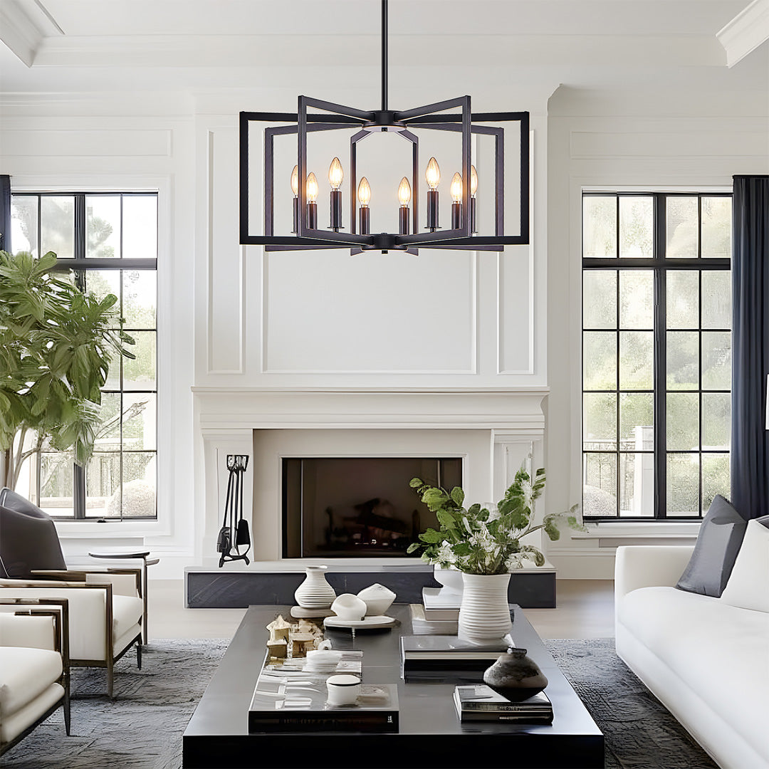 Industrial Multi-Head Candle Chandelier Ceiling Light