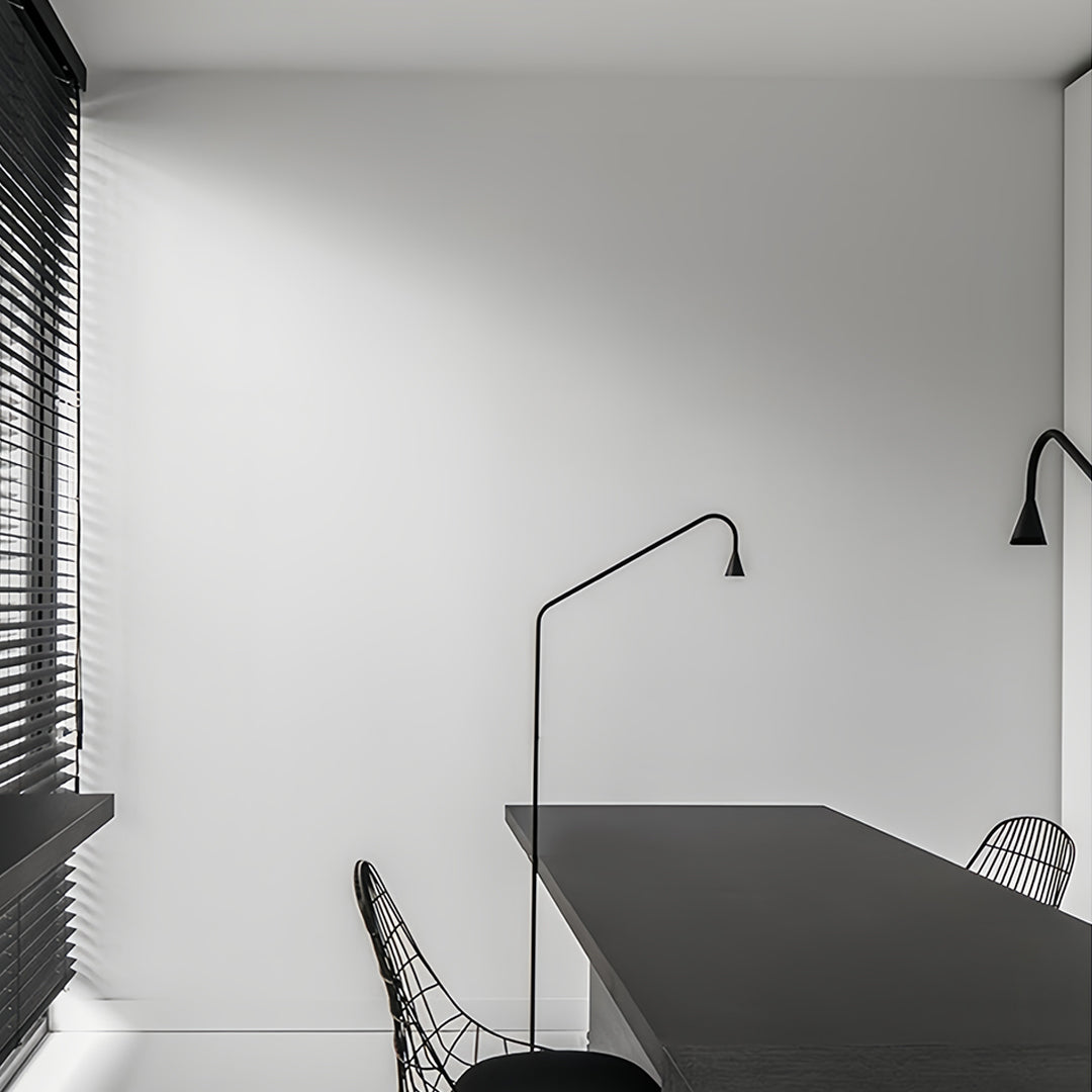 Minimalist Black and Gold LED Floor Lamps for Reading