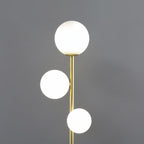 Modern 3-Light Globe Floor Lamp in Gold, Black, and White
