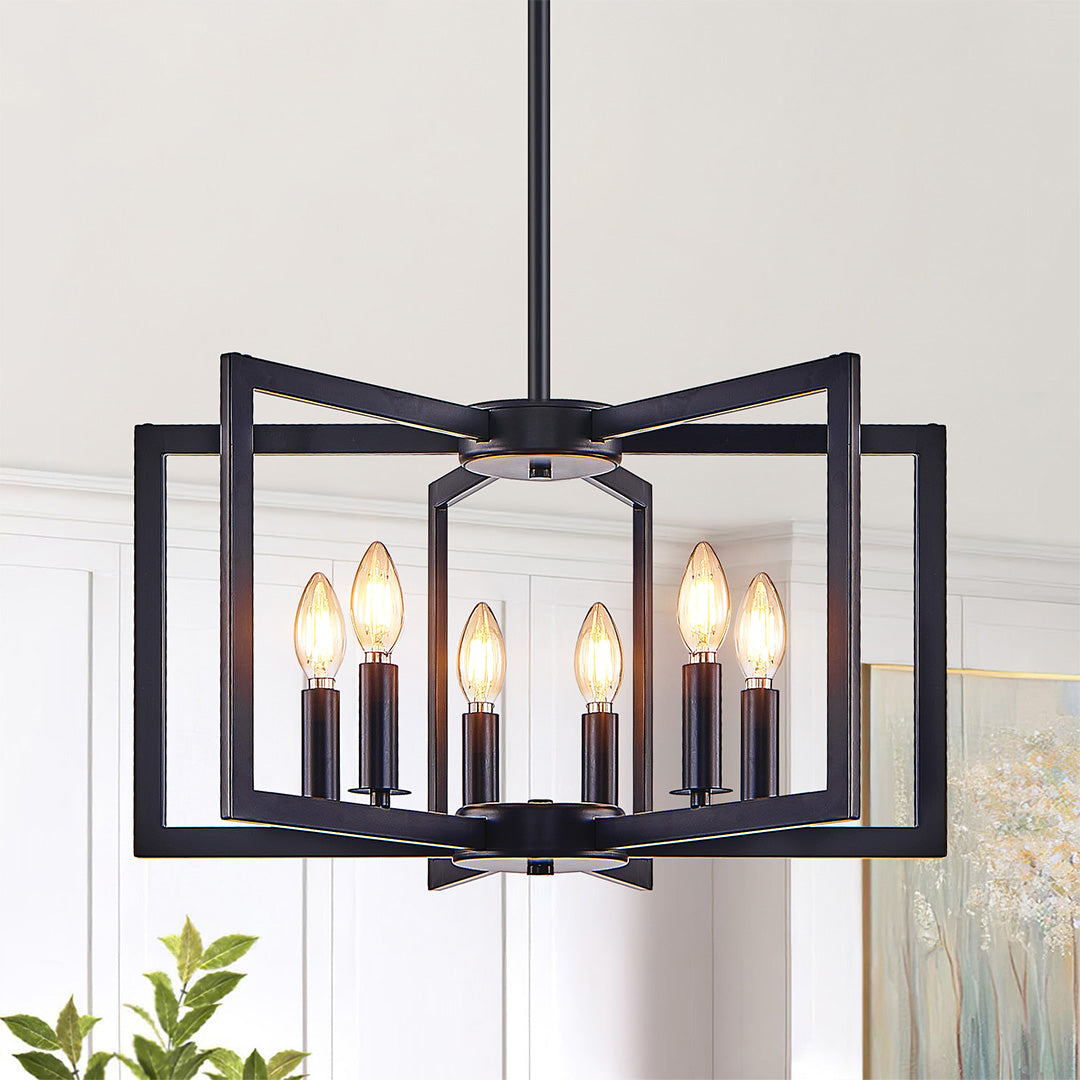 Industrial Multi-Head Candle Chandelier Ceiling Light