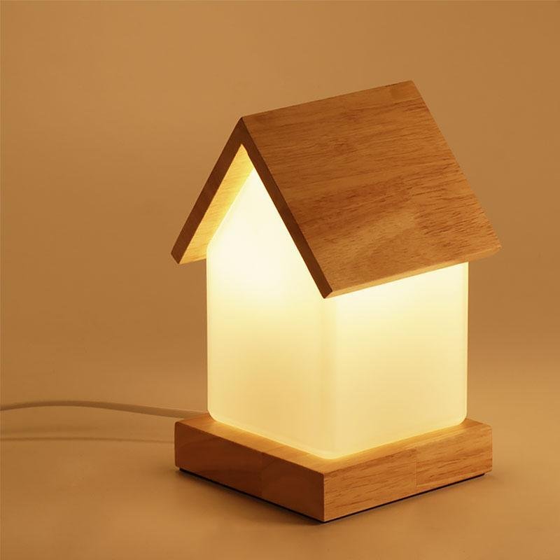 Premium LED Wooden House Lamp for Kids and Babies