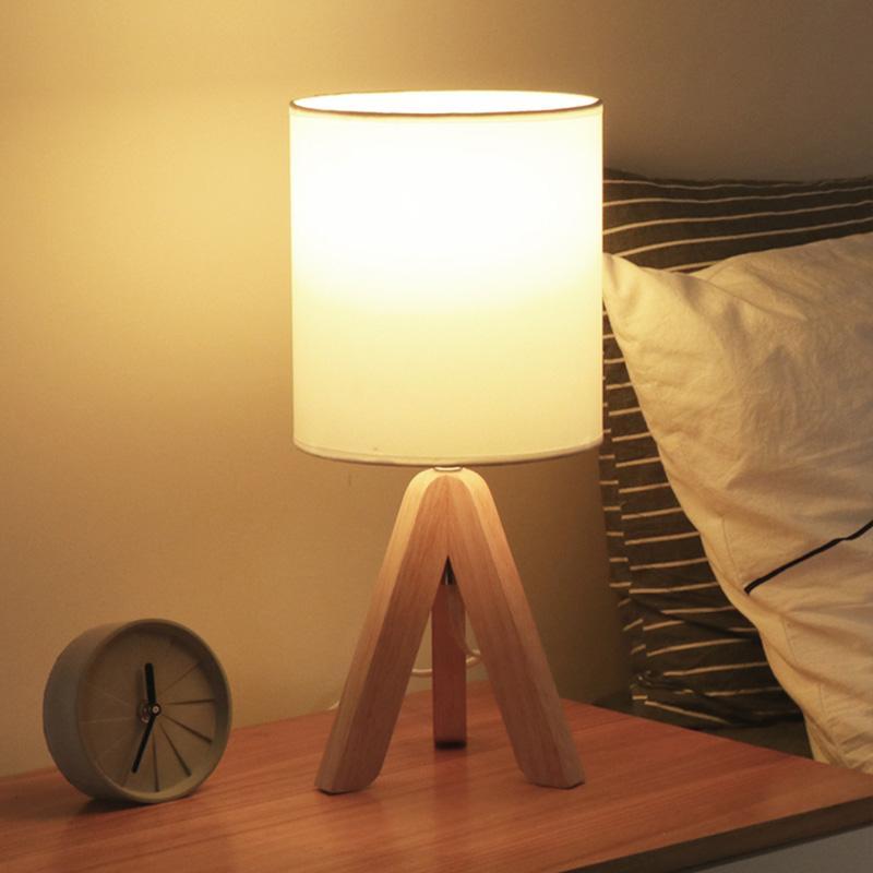 15-Inch Modern Wood Tripod Table Lamp