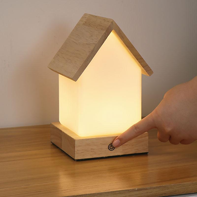 Premium LED Wooden House Lamp for Kids and Babies