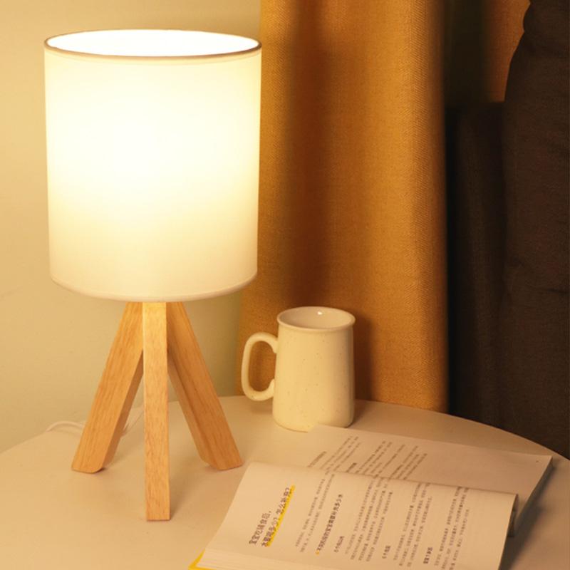 15-Inch Modern Wood Tripod Table Lamp