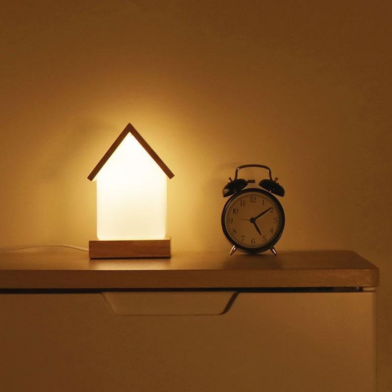 Premium LED Wooden House Lamp for Kids and Babies