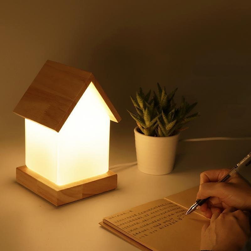 Premium LED Wooden House Lamp for Kids and Babies