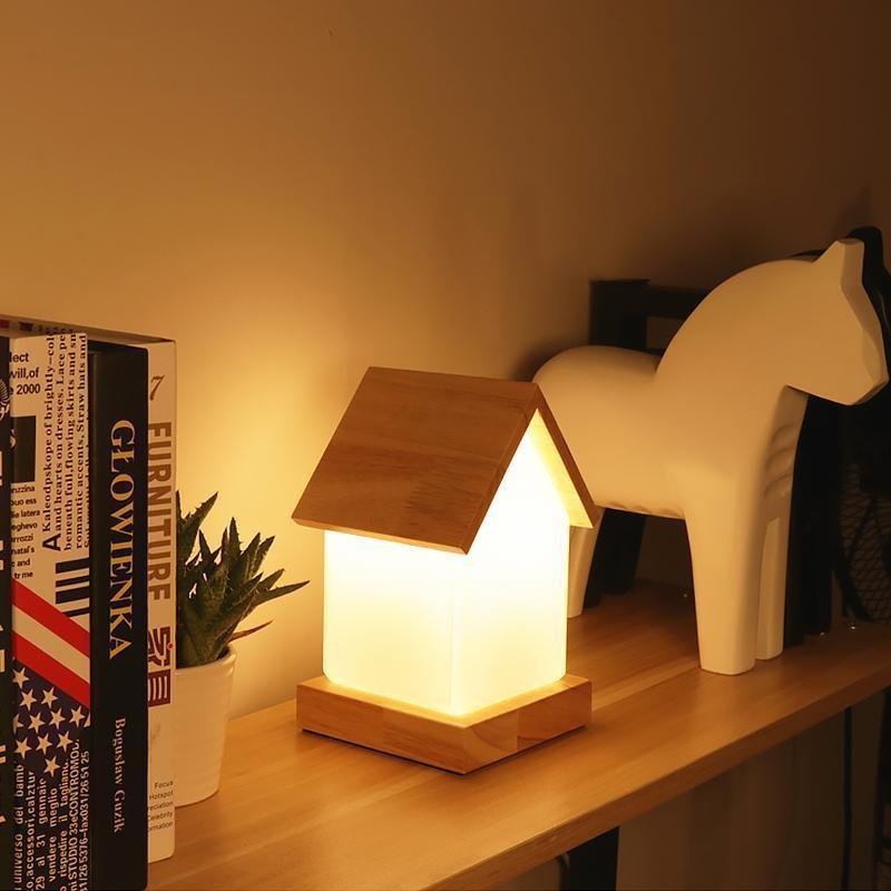 Premium LED Wooden House Lamp for Kids and Babies