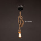 Premium Industrial Hemp Rope 1/2-Light Pendant Lamp