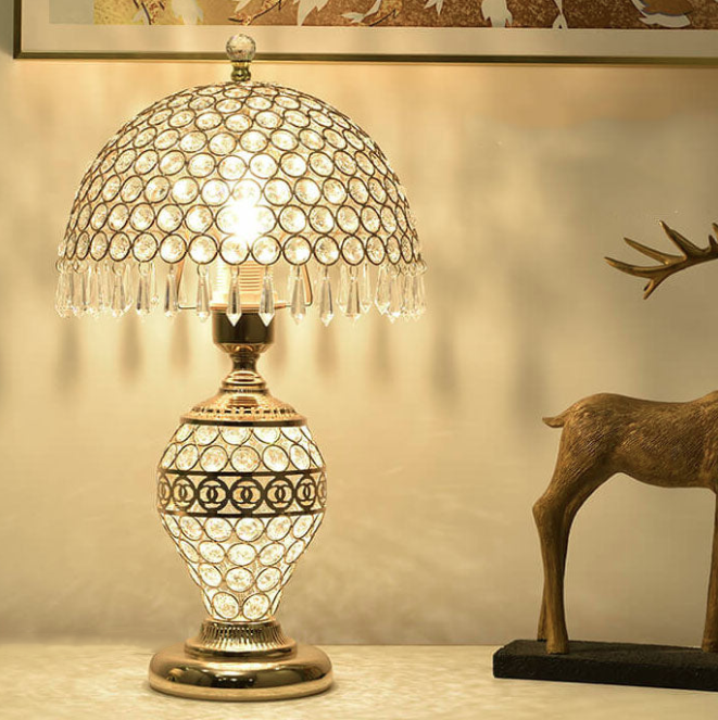 Elegant Crystal Dome Table Lamp - 1-Light Design
