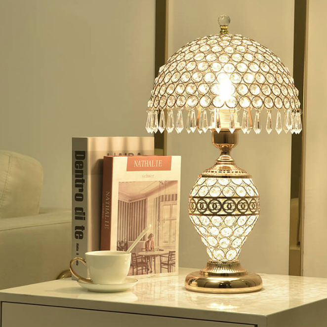 Elegant Crystal Dome Table Lamp - 1-Light Design