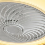 Contemporary Wood Geometric LED Semi-Flush Mount Ceiling Fan Light