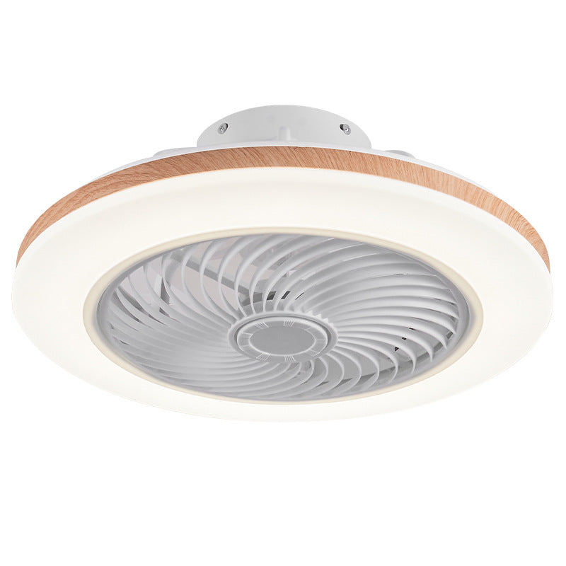 Contemporary Wood Geometric LED Semi-Flush Mount Ceiling Fan Light