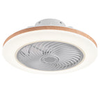 Contemporary Wood Geometric LED Semi-Flush Mount Ceiling Fan Light