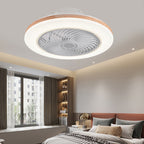 Contemporary Wood Geometric LED Semi-Flush Mount Ceiling Fan Light
