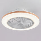Contemporary Wood Geometric LED Semi-Flush Mount Ceiling Fan Light