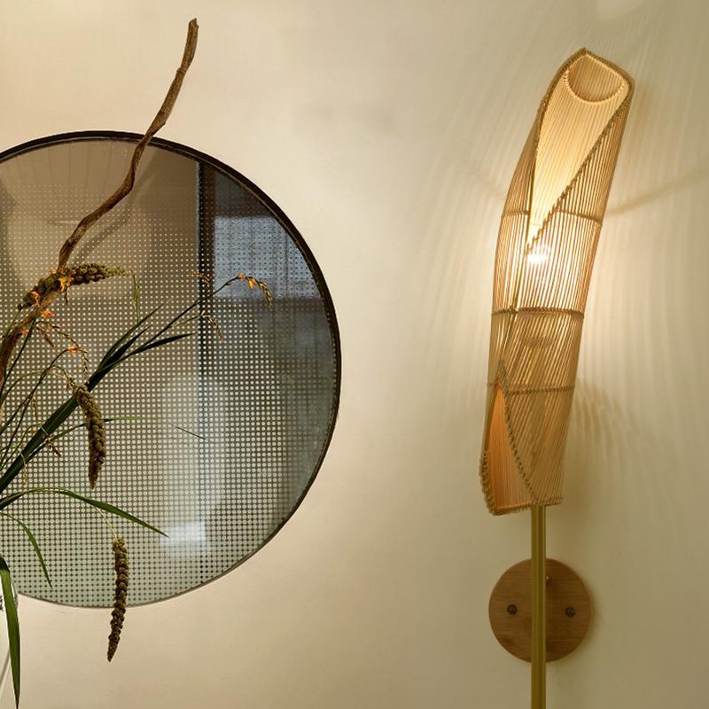 Organic Bamboo Wall Light - Freeform Design