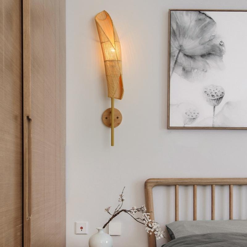 Organic Bamboo Wall Light - Freeform Design