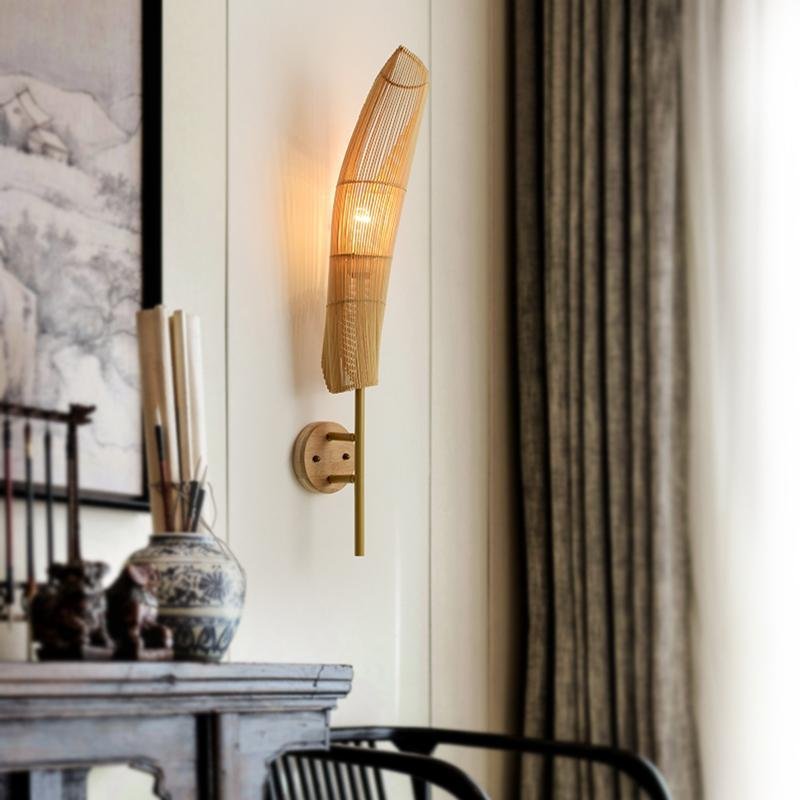 Organic Bamboo Wall Light - Freeform Design