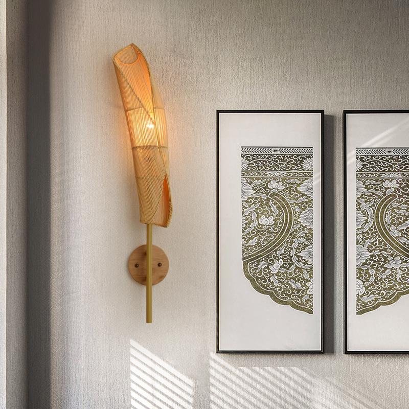 Organic Bamboo Wall Light - Freeform Design