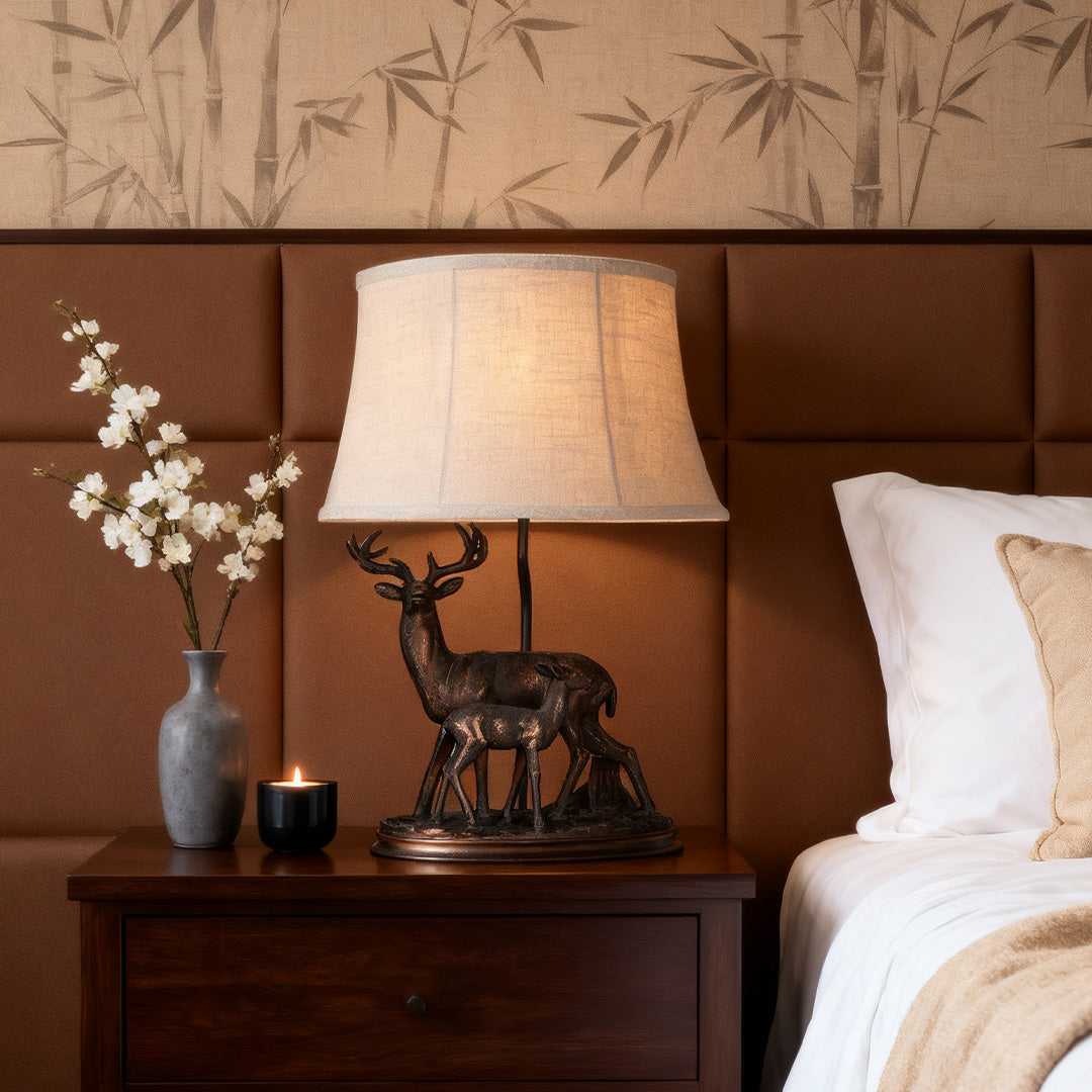 Mother and Fawn Deer Table Lamp - Elegant Decorative Lighting