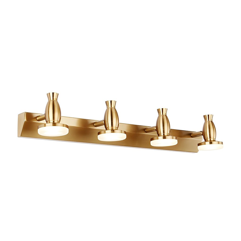 Premium Adjustable Gold LED Bathroom Vanity Light with 180° Rotatable Heads - 3/4 Light Fixture