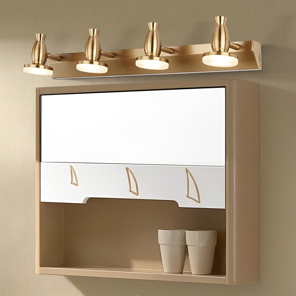 Premium Adjustable Gold LED Bathroom Vanity Light with 180° Rotatable Heads - 3/4 Light Fixture