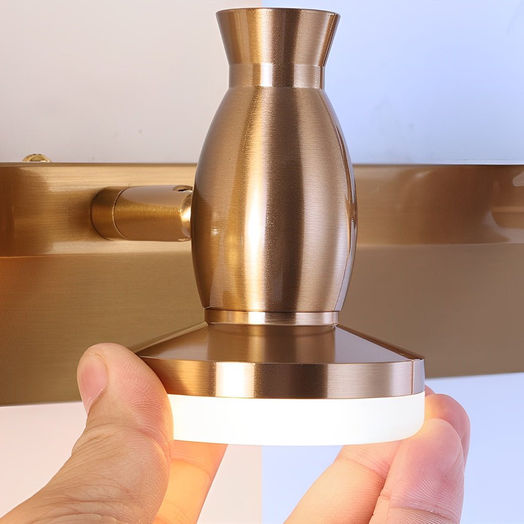Premium Adjustable Gold LED Bathroom Vanity Light with 180° Rotatable Heads - 3/4 Light Fixture
