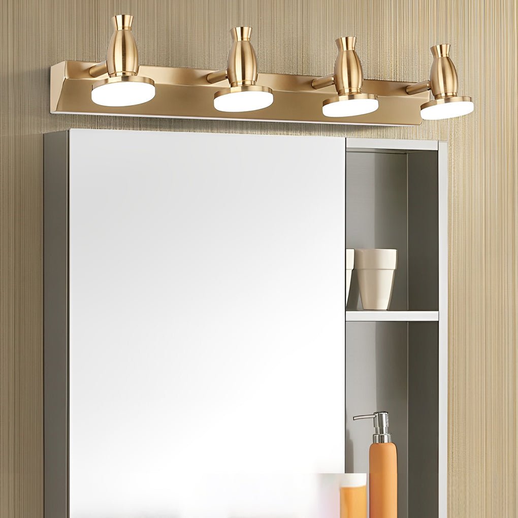 Premium Adjustable Gold LED Bathroom Vanity Light with 180° Rotatable Heads - 3/4 Light Fixture