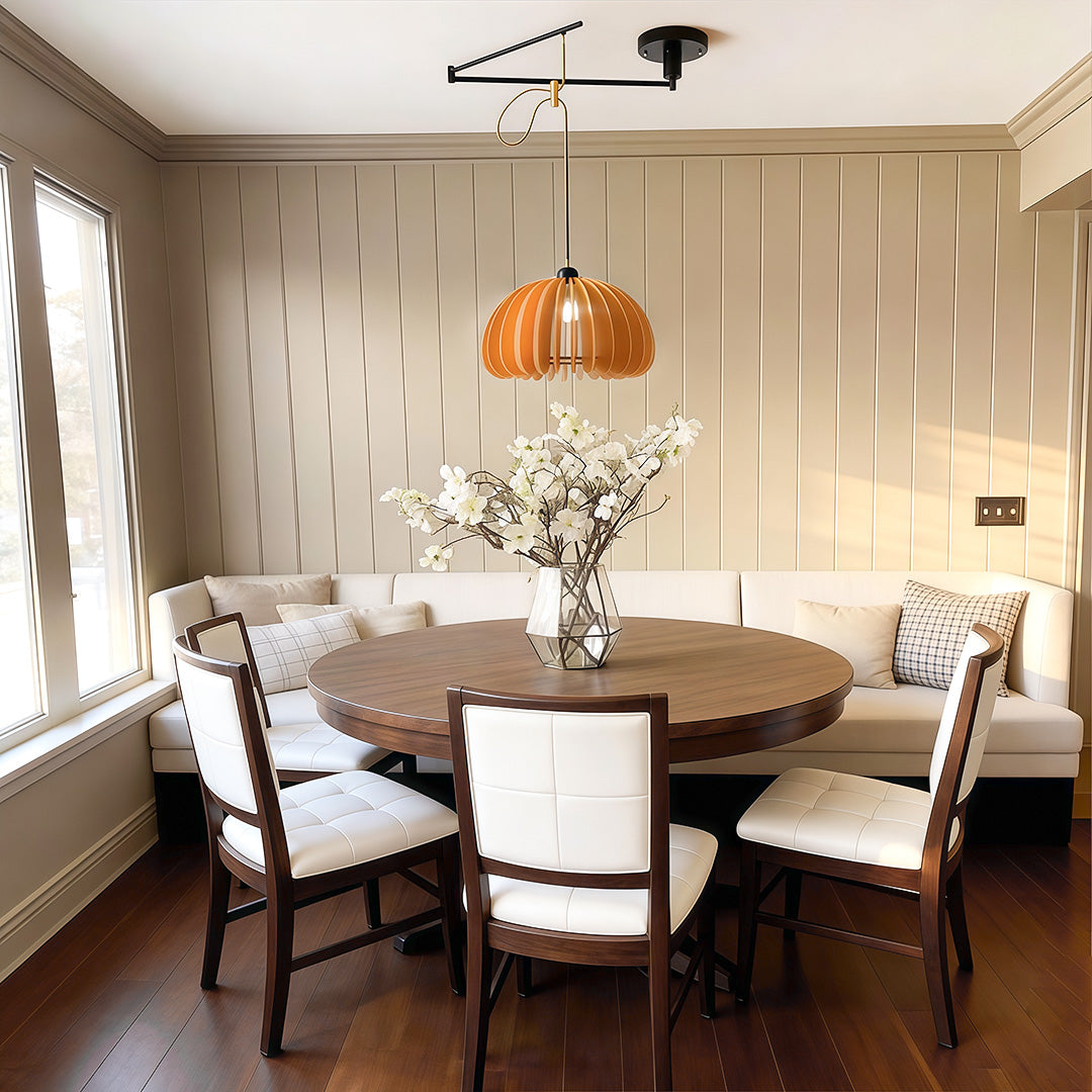 Dimmable Adjustable Swing Arm Pendant Light Fixture