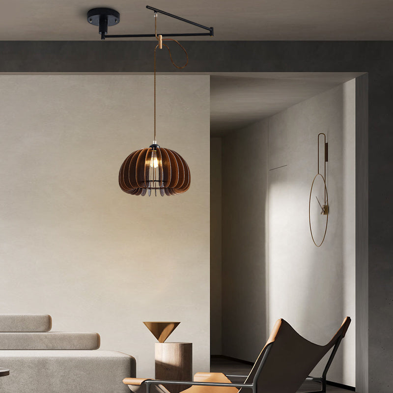 Dimmable Adjustable Swing Arm Pendant Light Fixture