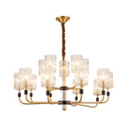 Modern Minimalist Copper and Glass Chandelier Ceiling Light