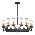 Luxury Copper Glass Drop Chandelier - Elegant Ceiling Light