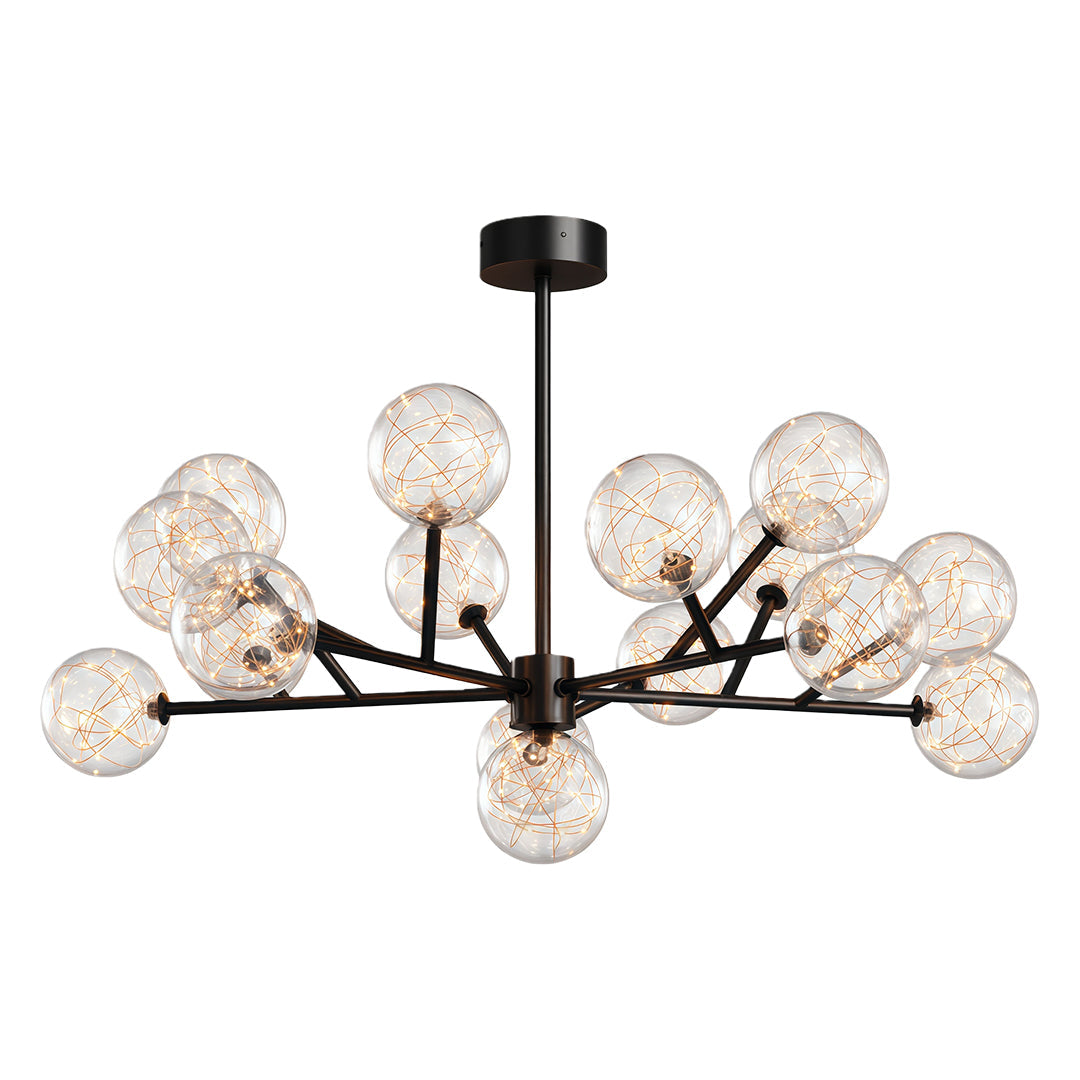 Contemporary Glass Globe Chandelier - Starry Sky Ceiling Light