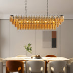 Luxury Multi-Head Glass Pendant Chandelier for Elegant Ceilings