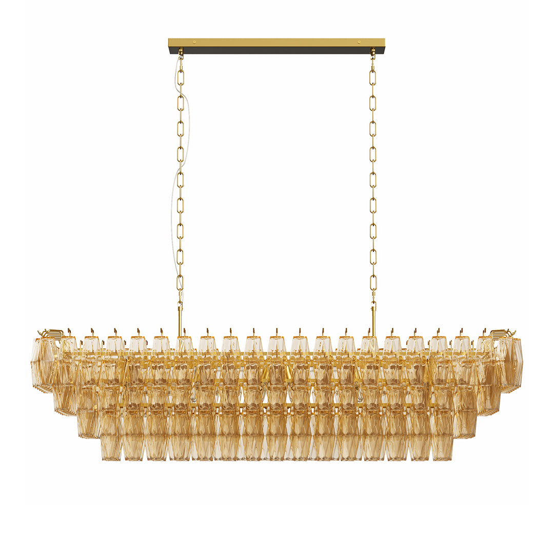 Luxury Multi-Head Glass Pendant Chandelier for Elegant Ceilings